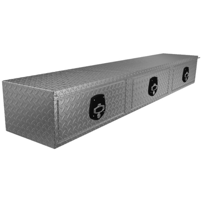 Brute 88" Stake Bed Top Sider W/ 3 Drawers; Black Text Model HTD88-BT