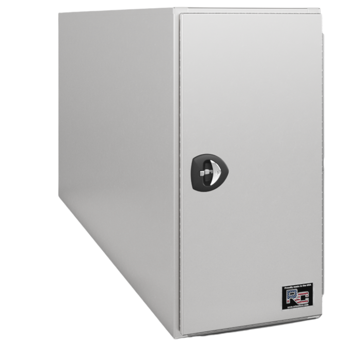RC Industries J-Series Tunnel Box Storage Pack 96x58x24 .125 Diamond Bright Aluminum With Ingrated Mounting Angles Gloss White Model JU965824.UDN