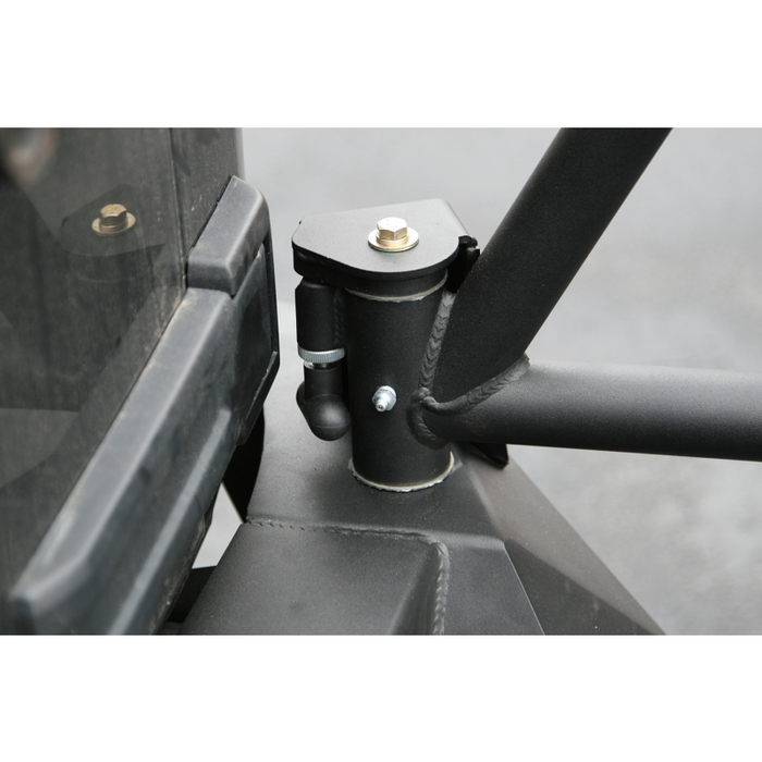 Fab Fours Spare Tire Carrier; 2 Stage Black Powder Coated; For Use w/PN[JP97-Y1051/JK07-Y1251]; Model JP-Y1251T-1