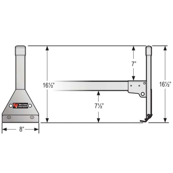 Vantech 2 Bar Aluminum 72" Knapheide Kuv Ladder Rack White Model H51002359W