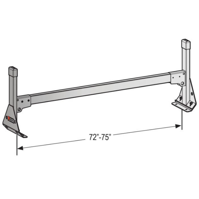 Vantech 2 Bar Aluminum 72" Knapheide Kuv Ladder Rack Black Model H51002359B