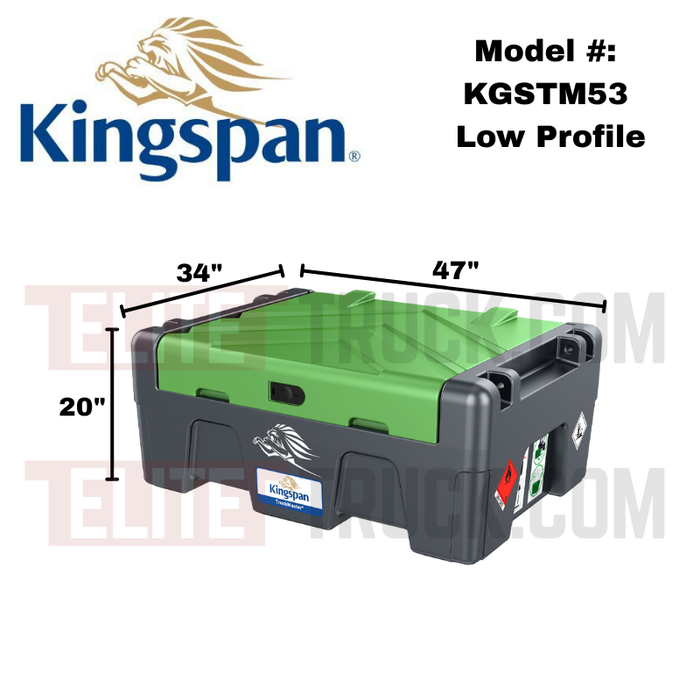 Kingspan TruckMaster® Portable Diesel Storage Dispensing Tank 53 Gal Low Profile Model TM53 Low Profile