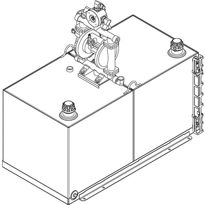Stellar LM110 LubeMate Permanent Mount Lube Skid Single 55-Gal New Oil Tank & Single 55-Gal Salvage Oil Tank - 47.5″W x 47″T x 35″D Model 96538