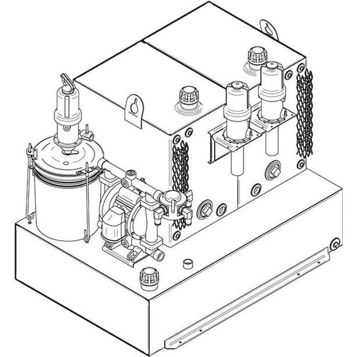 Stellar LM160 LubeMate Permanent Mount Lube Skid Dual 40-Gal New Oil Tanks, Single 80-Gal Salvage Oil Tank & 120LB Grease Kit With Drip Pan - 47.5″W x 43″T x 36″D Model 110475