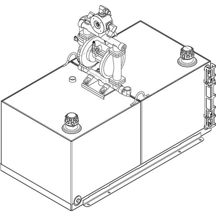Stellar LM90 LubeMate Permanent Mount Lube Skid Single 45-Gal New Oil Tank & Single 45-Gal Salvage Oil Tank - 47.5″W x 43″T x 35″D Model 96535