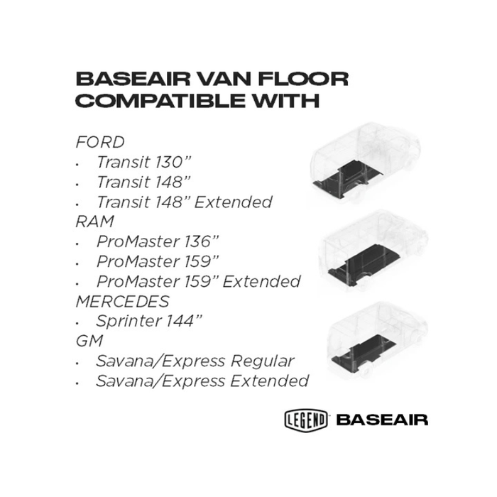 Legend 2014-Current RAM ProMaster 118" BaseAir Fold Flex One-Piece Floor Black Model RA0414-11RF1