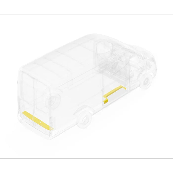 LEGEND Steel Floor Threshold Set Ford Transit (all WB lengths) w/o Lower Step - Yellow - Single Side Door Model 709-151-1018