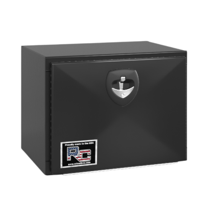 RC Industries Underbody Box M-Series 18x18x18 .100 Diamond Bright Aluminum With Drop Down Door Gloss Black Model MQ181818.QG