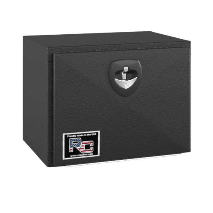 RC Industries Underbody Box M-Series 24x14x16 .100 Diamond Bright Aluminum With Drop Down Door Textured Black Model MQ241416.QB