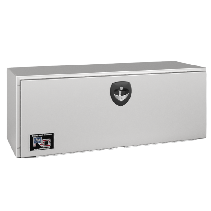 RC Industries Underbody Box M-Series 48x18x18 .100 Diamond Bright Aluminum With Drop Down Door Gloss White Model MQ481818.QD