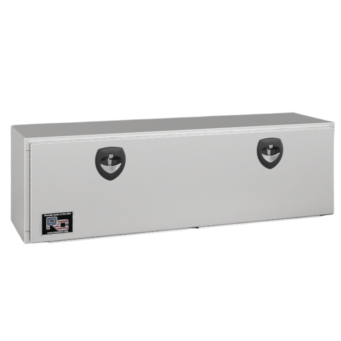 RC Industries Underbody Box M-Series 72x18x18 .100 Diamond Bright Aluminum With Drop Down Door Gloss White Model MQ721818.QD