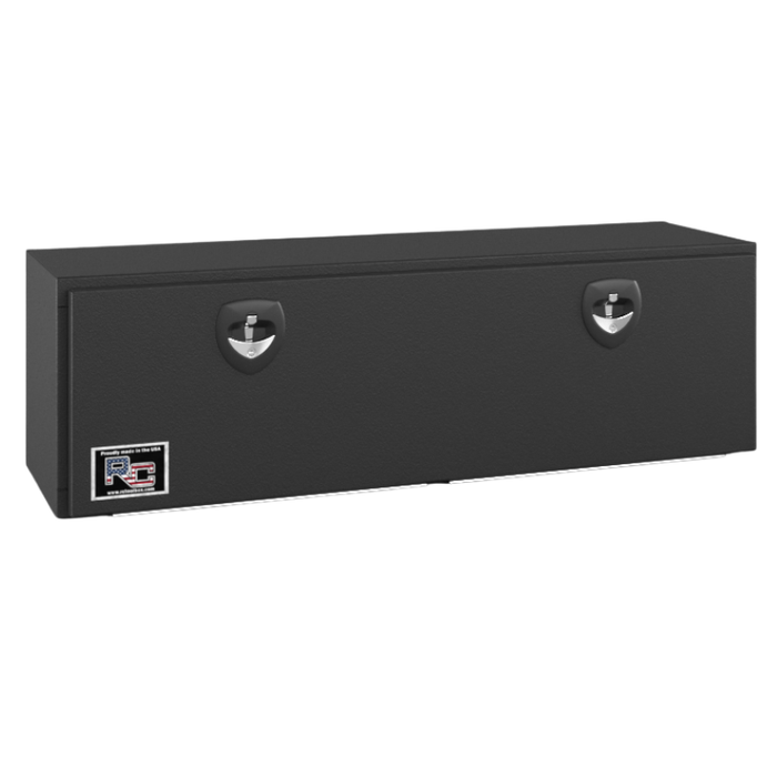 RC Industries Underbody Box M-Series 96x18x16 .125 Diamond Bright Aluminum With Drop Down Door Textured Black Model MU961816.UB
