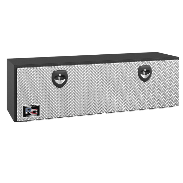 RC Industries Underbody Box M-Series 72x18x18 .125 Smooth Aluminum With Drop-Down Diamond Bright Door Textured Black Model MX721818.UB