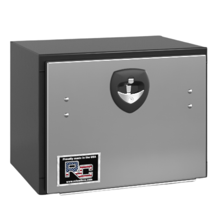 RC Industries Underbody Box M-Series 30x18x18 .125 Smooth Aluminum With Drop-Down Stainless Steel Door No Cross Break Gloss Black Model MX301818.KGNB