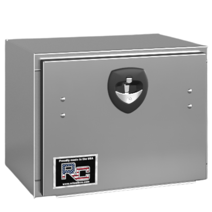 RC Industries Underbody Box M-Series 30x18x18 .125 Smooth Aluminum With Drop-Down Stainless Steel Door No Cross Break No Powder Coat Model MX301818.KNB
