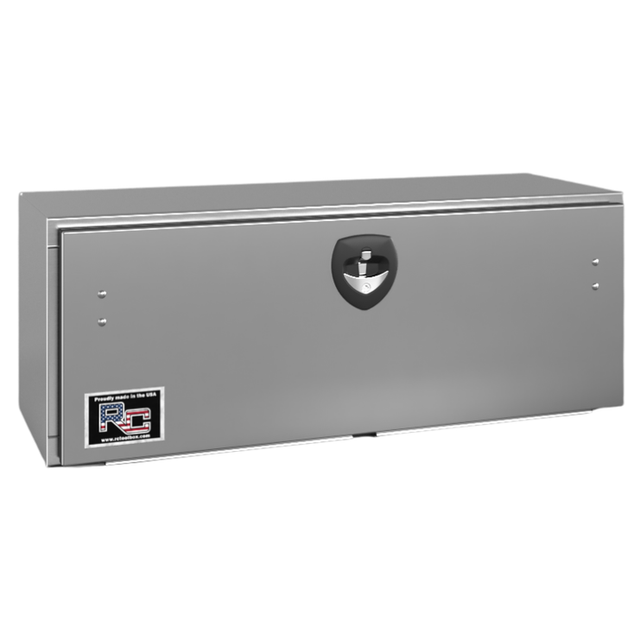 RC Industries Underbody Box M-Series 36x18x18 .125 Smooth Aluminum With Drop-Down Stainless Steel Door No Cross Break No Powder Coat Model MX361818.KNB