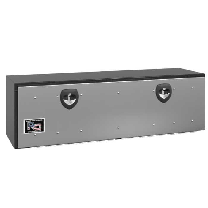 RC Industries Underbody Box M-Series 60x18x18 .125 Smooth Aluminum With Drop-Down Stainless Steel Door No Cross Break Gloss Black Model MX601818.KG