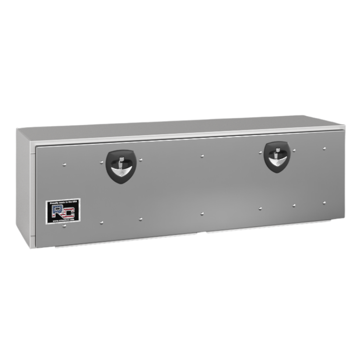 RC Industries Underbody Box M-Series 96x18x18 .125 Smooth Aluminum With Drop-Down Stainless Steel Door No Cross Break Gloss White Model MX961818.KDNB