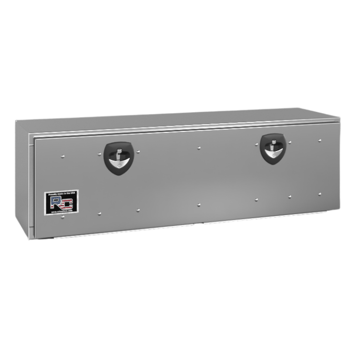 RC Industries Underbody Box M-Series 96x18x18 .125 Smooth Aluminum With Drop-Down Stainless Steel Door No Cross Break No Powder Coat Model MX961818.KNB