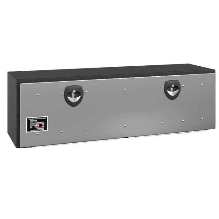 RC Industries Underbody Box M-Series 72x18x18 .125 Smooth Aluminum With Drop-Down Stainless Steel Door No Cross Break Textured Black Model MX721818.KBNB