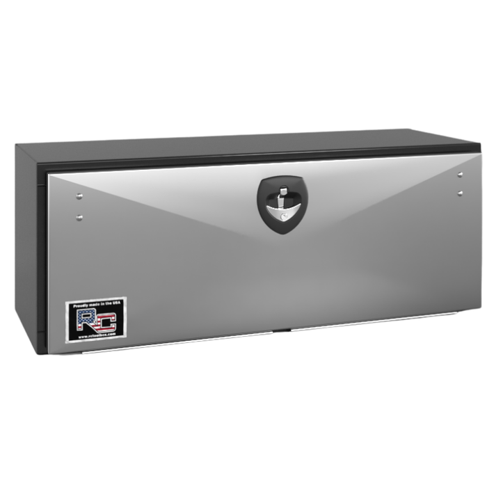 RC Industries Underbody Box M-Series 48x18x18 .125 Smooth Aluminum With Drop Down Stainless Steel Door Textured Black Model MX481818.KB