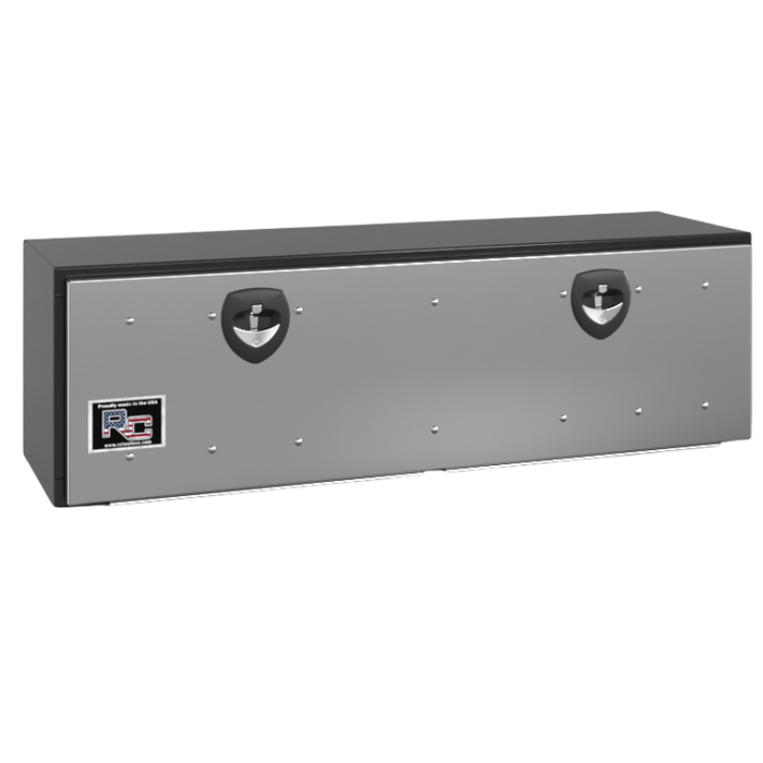RC Industries Underbody Box M-Series 72x16x13 14 GA Steel With Drop-Down Stainless Steel Door No Cross Break Gloss Black Model MM721613.KGNB