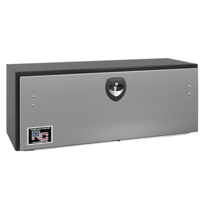 RC Industries Underbody Box M-Series 48x18x18 Steel With Drop Down Stainless Steel Door No Cross Break Gloss Black Model MM481818.KGNB