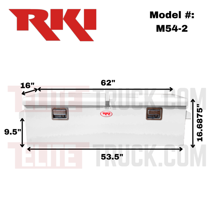RKI M-Series Double Lid Standard Profile Chest Style Crossbox 62"L x 16"W x 16 11/16"H Model M54-2