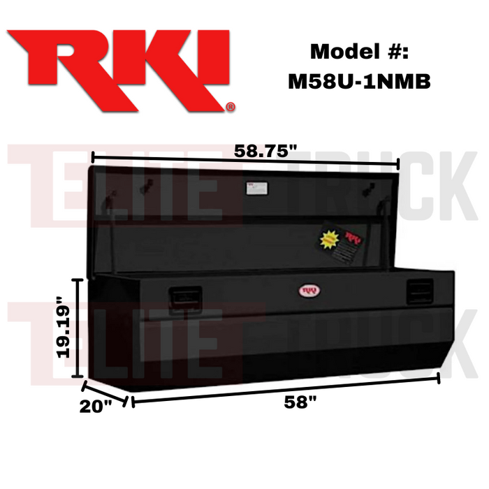 RKI Chest Truck Tool Box M-Series Black Steel Model M58U-1NMB