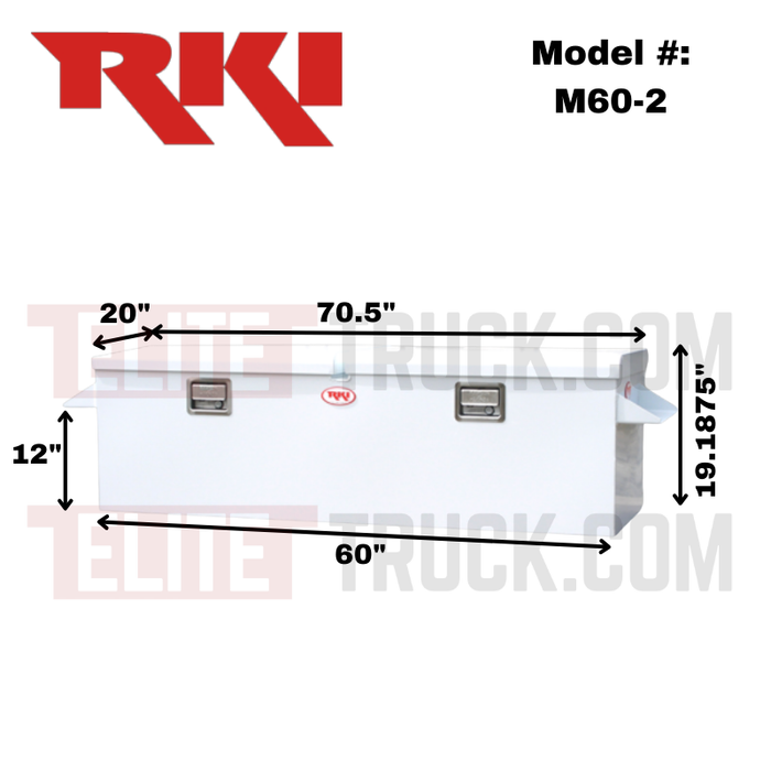 RKI M-Series Double Lid Standard Profile Chest Style Crossbox 70 1/2"L x 20"W x 19 3/16"H Model M60-2
