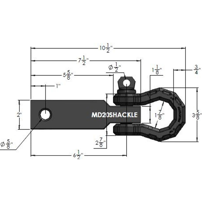 BulletProof Hitches BulletProof 2.0" Medium Duty Receiver Shackle Model MD20SHACKLE