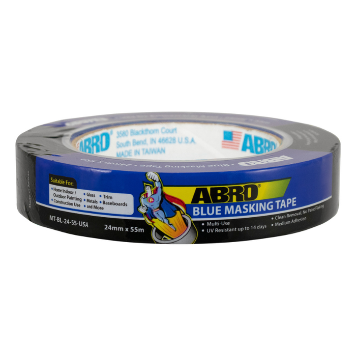 ABRO Masking Tape General Purpose Blue 15/16 In X 60 yds QTY of 36 Model MT-BL-24-55-USA