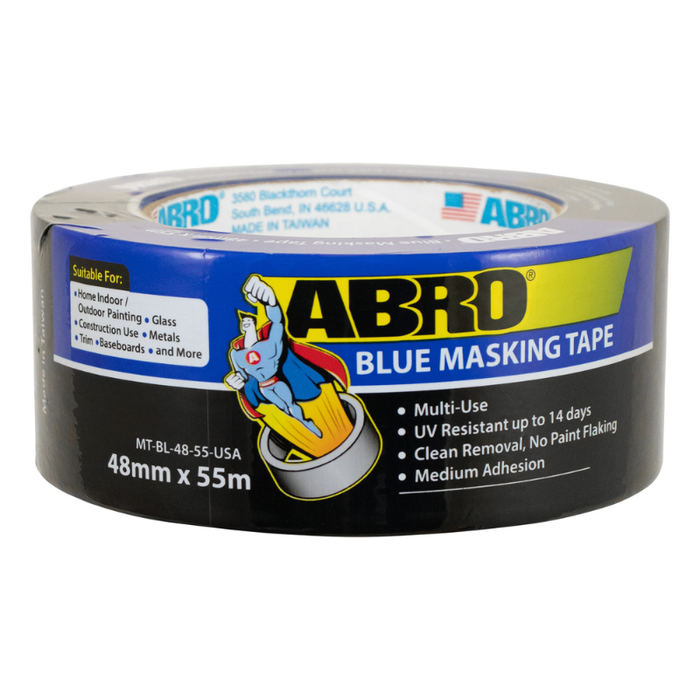ABRO Masking Tape General Purpose Blue 1-7/8 In X 60 yds (3-PACK) QTY of 8 Model MT-BL-48-55-USA-3