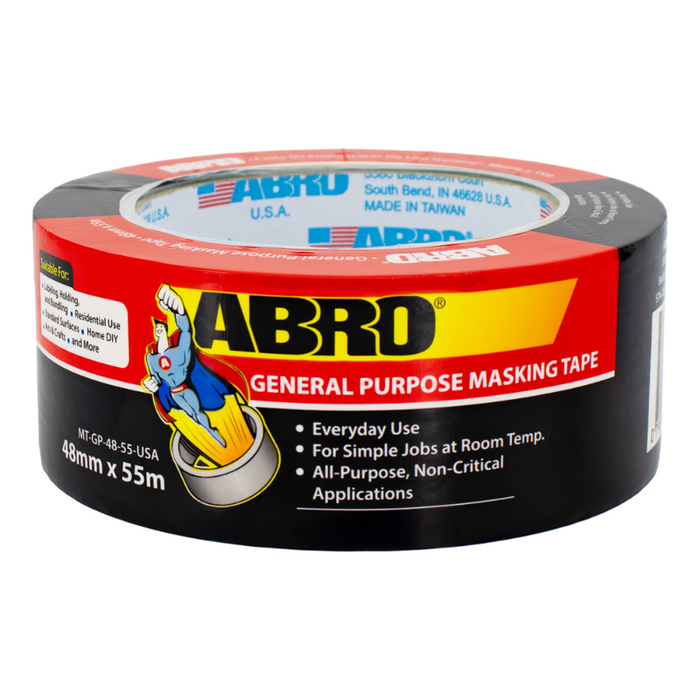 ABRO Masking Tape General Purpose 1-7/8 In X 60 yds NATURAL QTY of 24 Model MT-GP-48-55-USA