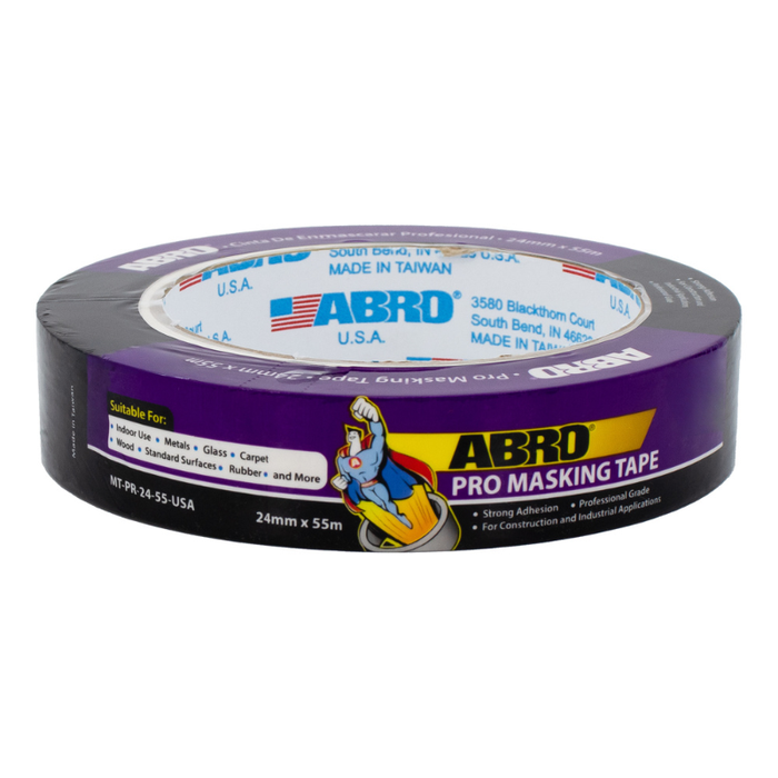 ABRO Masking Tape Pro 24MM X 55M NATURAL QTY of 36 Model MT-PR-24-55-USA