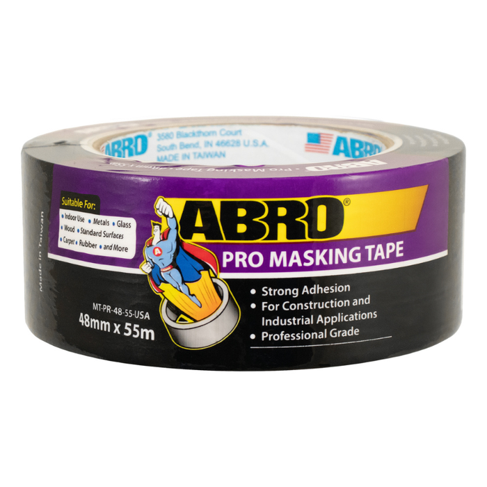ABRO Masking Tape Pro 48MM X 55M NATURAL QTY of 24 Model MT-PR-48-55-USA