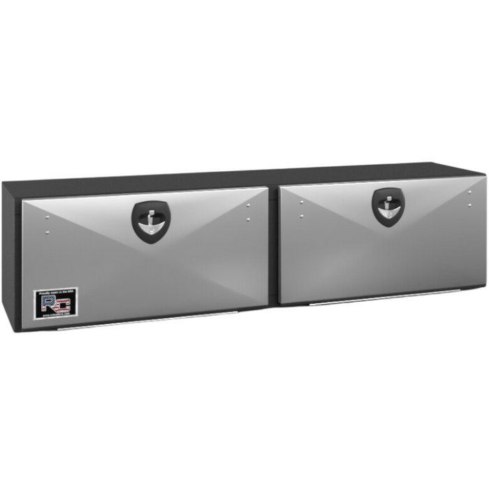 RC Industries Top Mount Tool Box M-Series 96x16x13 Black Steel Box With Stainless Steel Doors Model MM961613.K