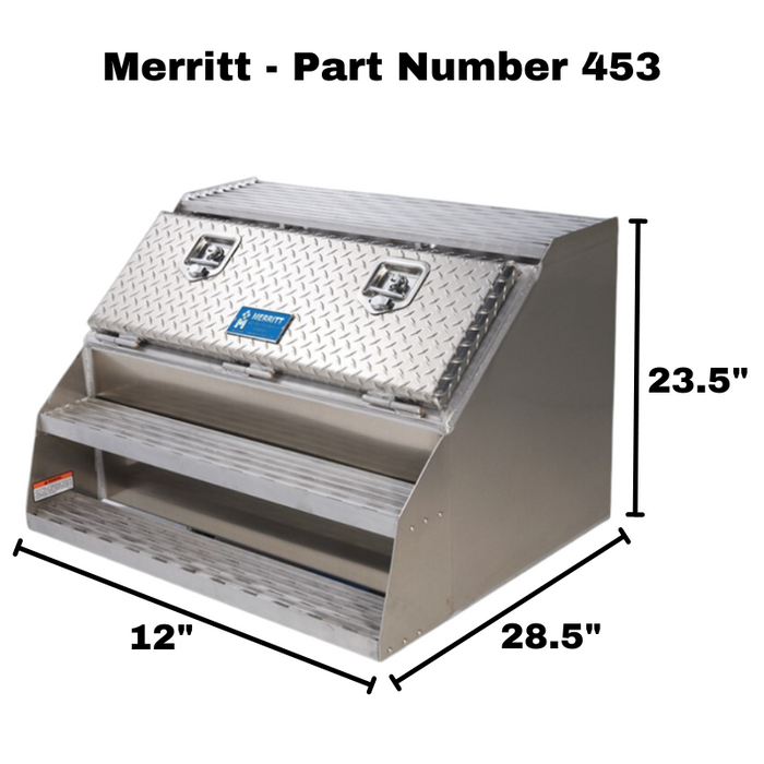 Merritt Saddle Box With Step 23.5"H x 28.5"D x 12"W Diamond Plate Door Model 453