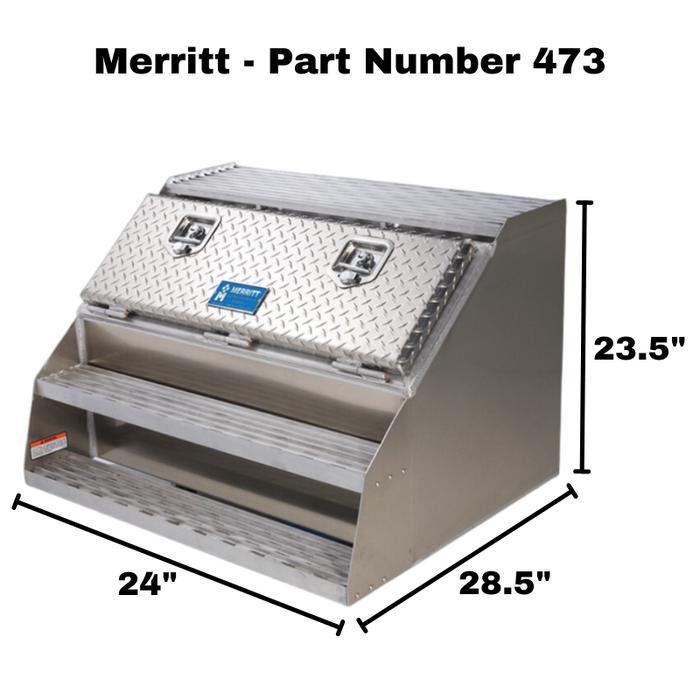 Merritt Saddle Box With Step 23.5"H x 28.5"D x 24"W Diamond Plate Door Model 473