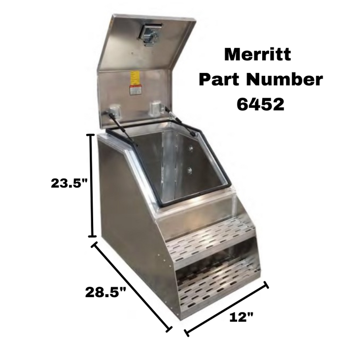 Merritt Top Opening Saddle Box With Step Smooth Aluminum Door 23.5"H x 28.5"D x 12"W Model 6452