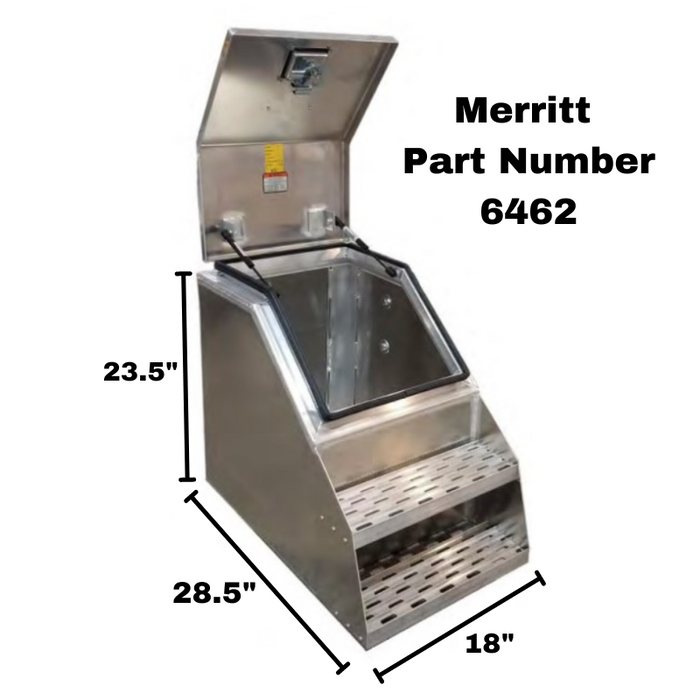 Merritt Top Opening Saddle Box With Step Smooth Aluminum Door 23.5"H x 28.5"D x 18"W Model 6462