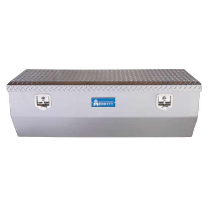 Merritt Chest Tool Box 19"H x 20"D x 47"L Tapered Front Gloss Aluminum Smooth Aluminum Box Diamond Plate Lid Full Size and Mid Size Trucks Model 710416-122
