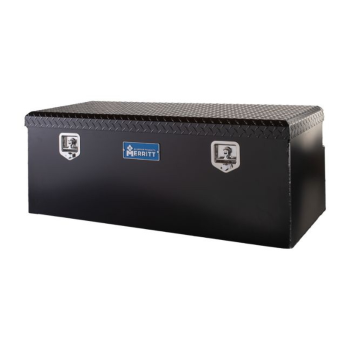 Merritt Chest Tool Box 16"H x 20"D x 38"L Textured Black Smooth Aluminum Box Diamond Plate Lid Compact Trucks Model 710418-126