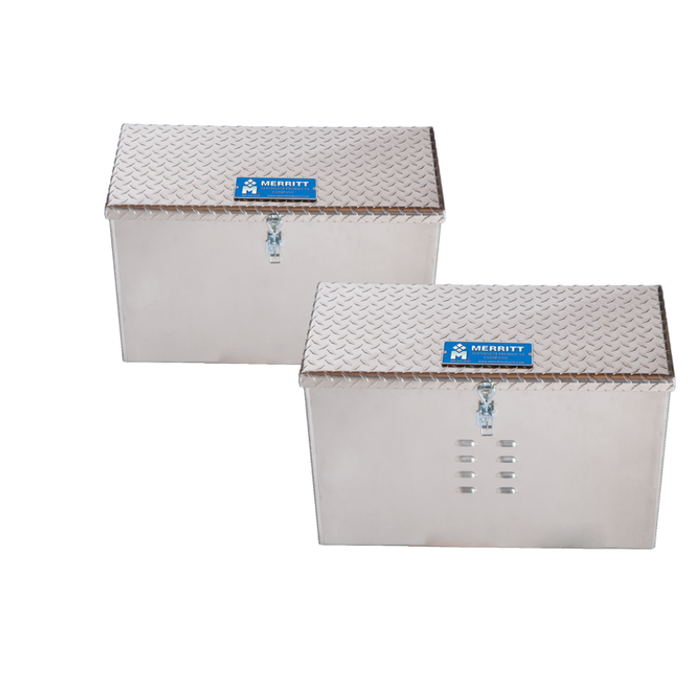 Merritt DEF Storage Box 18 (H) × 28 (D) × 12 (L) In Aluminum with Diamond Plate Door Model 3630
