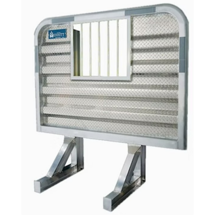 Merritt 73"X78" Dyna-Light Cab Rack Radius Corners Diamond Plate Panel Jail Bar Window Model 321367