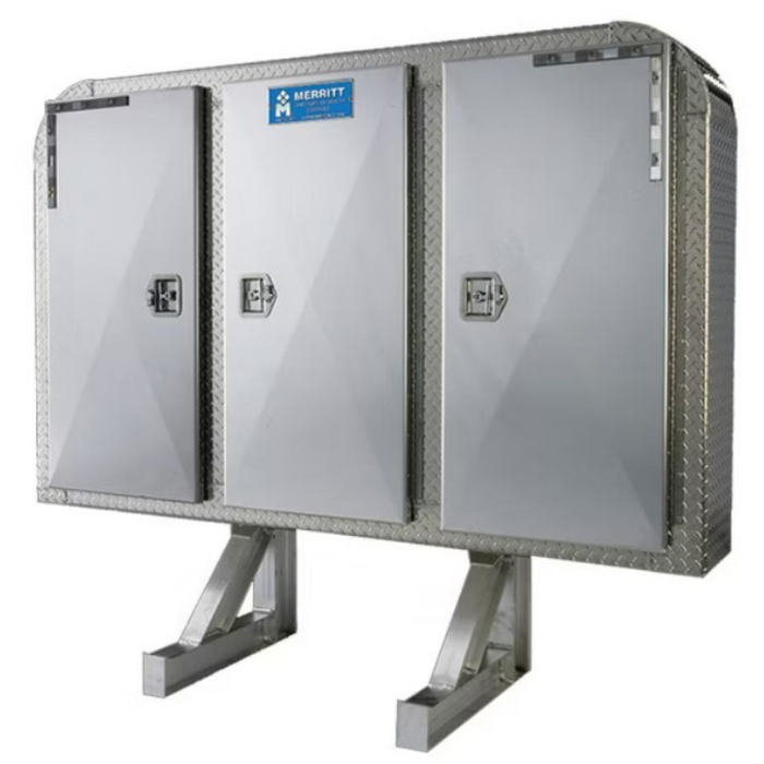 Merritt 68"X80" Dyna-Light Cab Rack Radius Corners Full Three Door Enclosure Polished Aluminum Doors Model 320M-0210