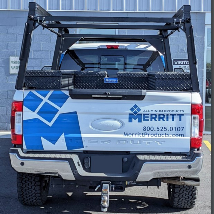 Merritt Aluminum Ladder Rack For Full Size Trucks 12' x 73" 1000lb Capacity Textured Black Powder Coat Model 770114-106