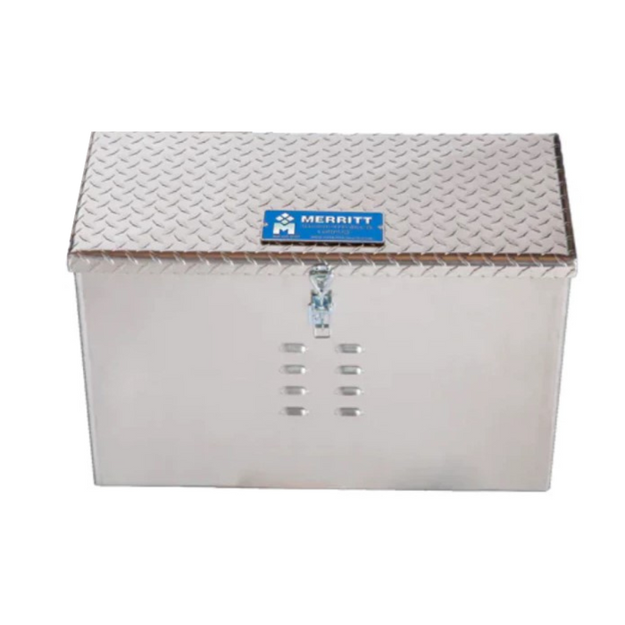 Merritt DEF Storage Box 18 (H) × 28 (D) × 12 (L) In Aluminum with Diamond Plate Door With Two Rows of Louvers on Front Model 3631