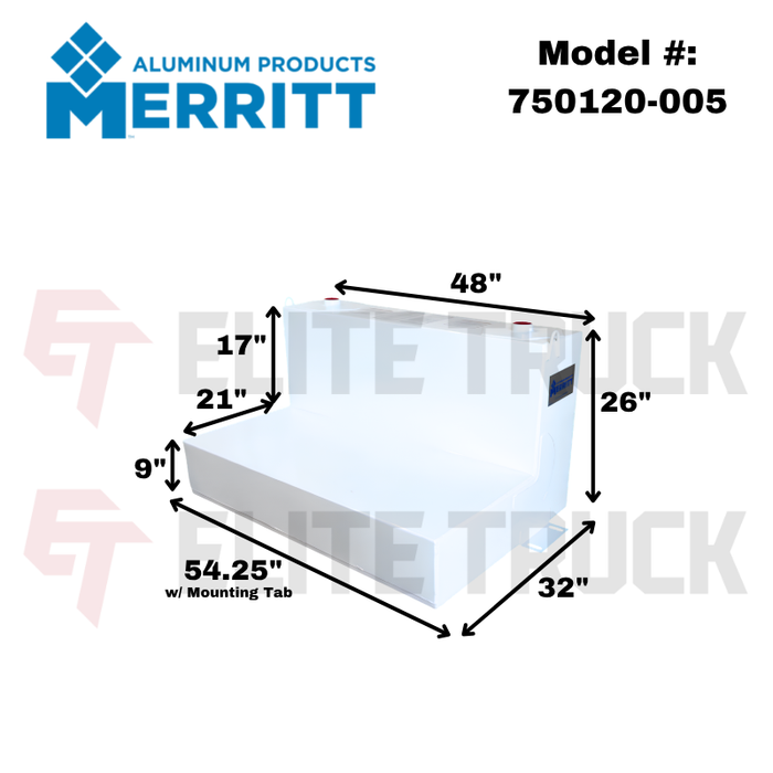 Merritt 90 Gallon L-Shape Transfer Tank, 26″H x 32″D x 48″L, White Model 750120-005