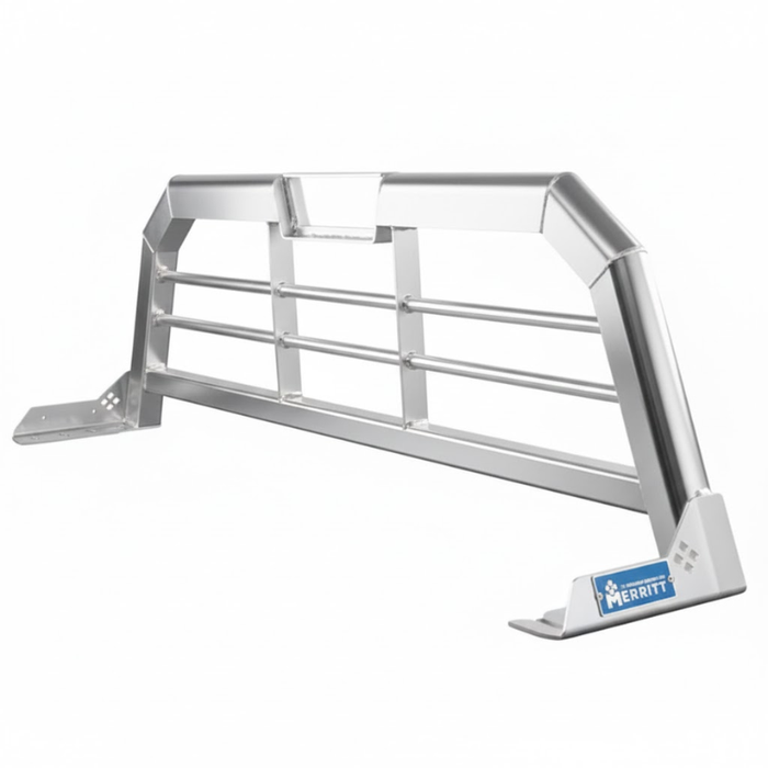 Merritt Gloss Aluminum Aluminum Headache Rack Horizontal Bar Cab High Select RAM Ford F-150 Model 720206-132